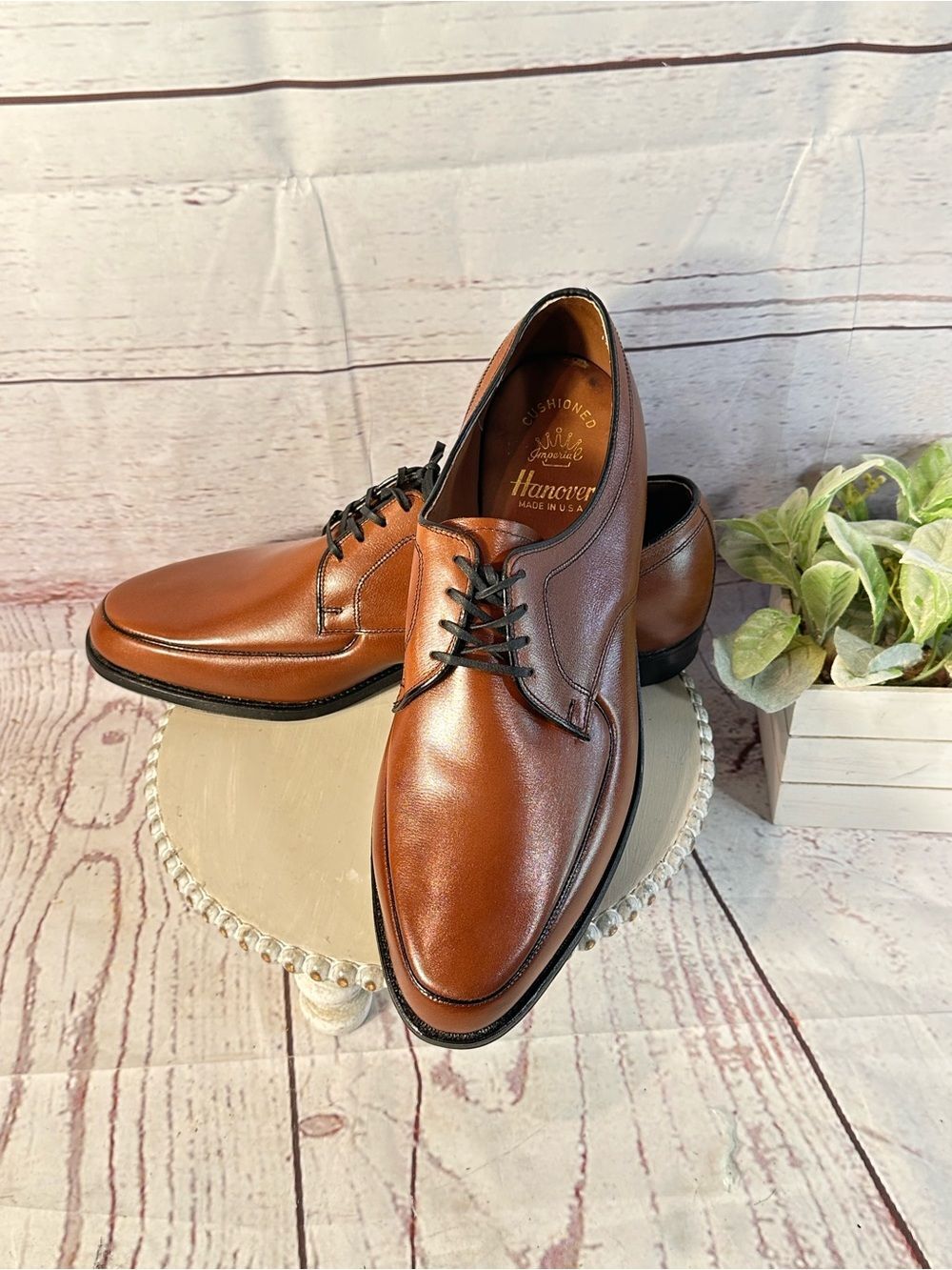 Vintage Hanover Imperial Style #2425 Mens Leather Oxford Derby Shoes Size 13D.